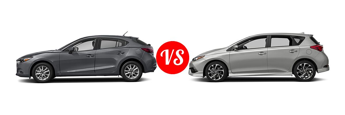 2018 Mazda 3 Hatchback Sport vs. 2018 Toyota Corolla iM Hatchback Manual (SE) - Side Comparison