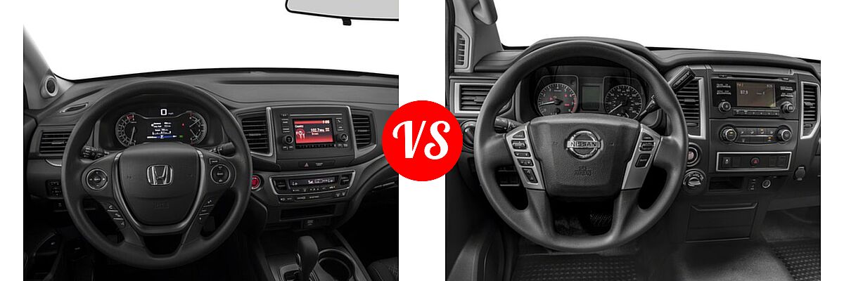 2018 Honda Ridgeline Pickup Sport vs. 2018 Nissan Titan XD Pickup Diesel S - Dashboard Comparison