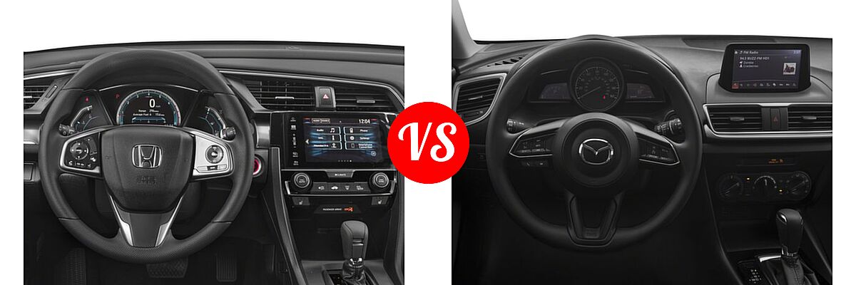 2018 Honda Civic Hatchback EX vs. 2018 Mazda 3 Hatchback Sport - Dashboard Comparison