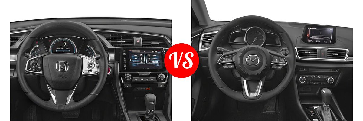 2018 Honda Civic Hatchback EX vs. 2018 Mazda 3 Hatchback Grand Touring - Dashboard Comparison