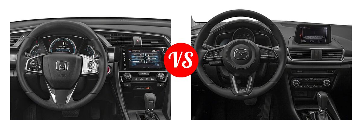 2018 Honda Civic Hatchback EX vs. 2018 Mazda 3 Hatchback Touring - Dashboard Comparison