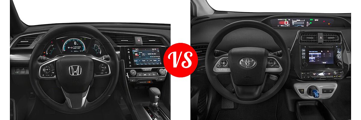 2018 Honda Civic Hatchback EX-L Navi vs. 2018 Toyota Prius Hatchback Four / One / Three / Two - Dashboard Comparison