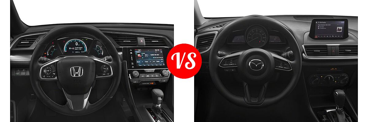 2018 Honda Civic Hatchback EX-L Navi vs. 2018 Mazda 3 Hatchback Sport - Dashboard Comparison