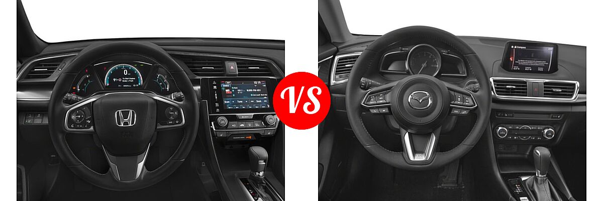 2018 Honda Civic Hatchback EX-L Navi vs. 2018 Mazda 3 Hatchback Grand Touring - Dashboard Comparison