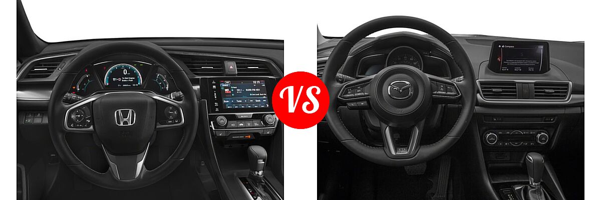 2018 Honda Civic Hatchback EX-L Navi vs. 2018 Mazda 3 Hatchback Touring - Dashboard Comparison