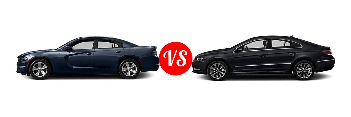 2017 Dodge Charger Sedan SE vs. 2017 Volkswagen CC Sedan 2.0T Sport - Side Comparison