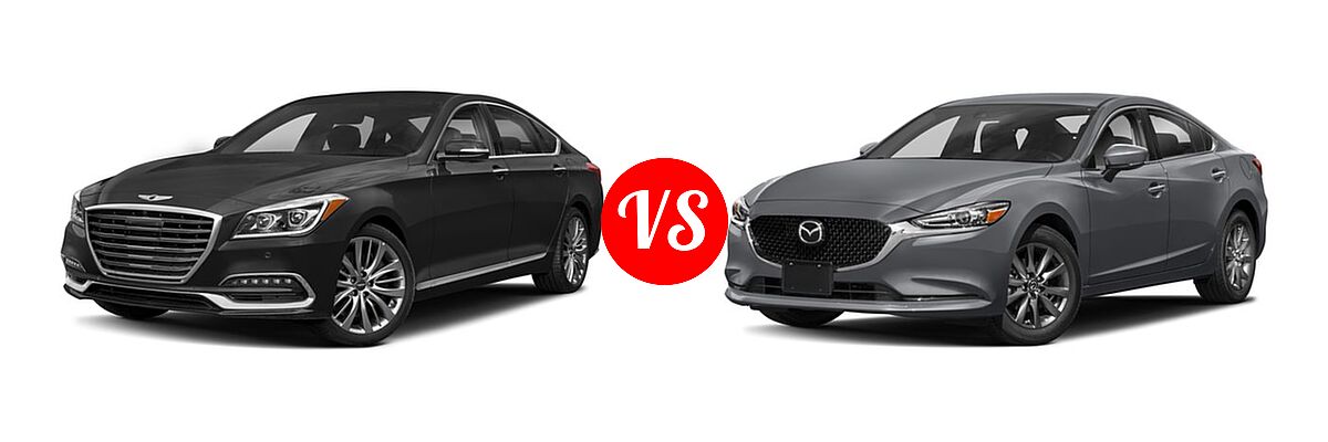 2018 Genesis G80 Sedan 5.0L Ultimate vs. 2018 Mazda 6 Sedan Sport - Front Left Comparison
