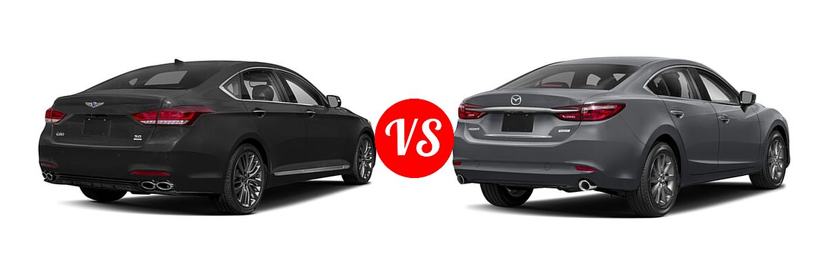 2018 Genesis G80 Sedan 5.0L Ultimate vs. 2018 Mazda 6 Sedan Sport - Rear Right Comparison