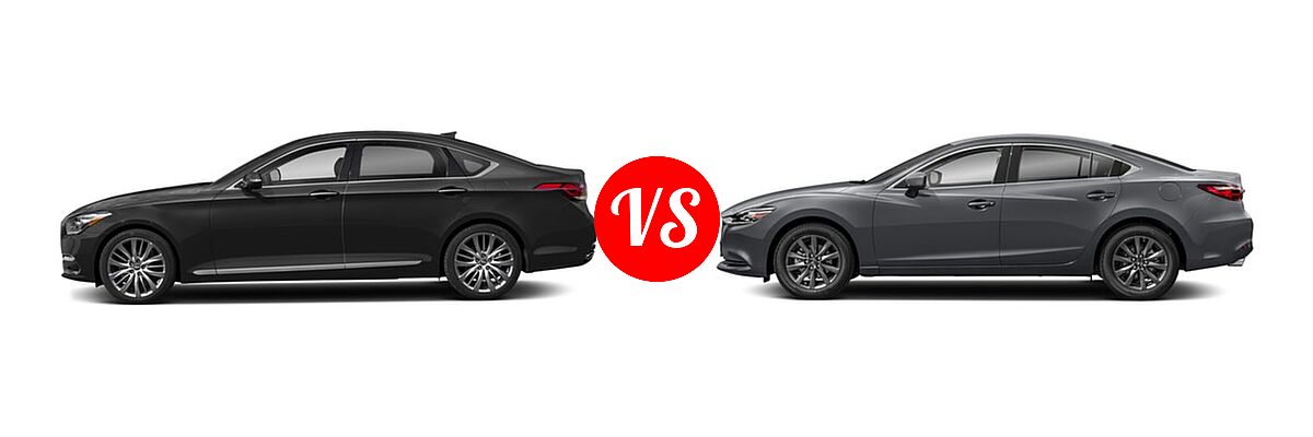 2018 Genesis G80 Sedan 5.0L Ultimate vs. 2018 Mazda 6 Sedan Sport - Side Comparison