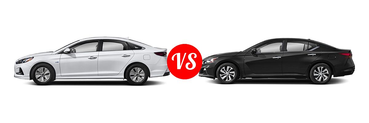 2019 Hyundai Sonata Hybrid Sedan Hybrid SE vs. 2019 Nissan Altima Sedan 2.0 Edition ONE / 2.0 Platinum / 2.5 Platinum / 2.5 S / 2.5 SL / 2.5 SV - Side Comparison