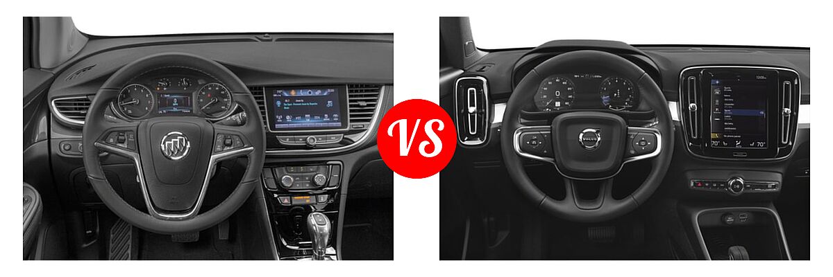 2019 Buick Encore SUV Essence / FWD 4dr / Preferred / Sport Touring vs. 2019 Volvo XC40 SUV Momentum / R-Design - Dashboard Comparison