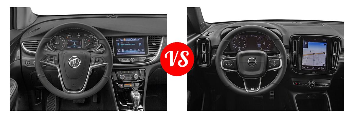2019 Buick Encore SUV Essence / FWD 4dr / Preferred / Sport Touring vs. 2019 Volvo XC40 SUV R-Design - Dashboard Comparison