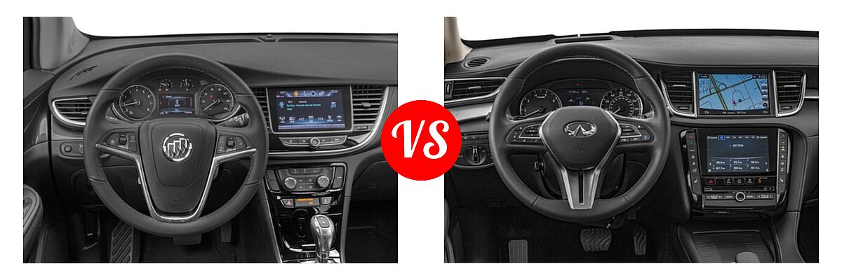 2019 Buick Encore SUV Essence / FWD 4dr / Preferred / Sport Touring vs. 2019 Infiniti QX50 SUV ESSENTIAL / LUXE / PURE - Dashboard Comparison