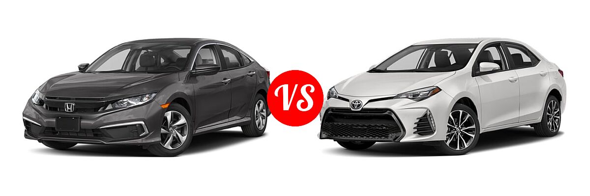 2019 Honda Civic Sedan LX vs. 2019 Toyota Corolla Sedan L / LE / LE Eco / LE Eco w/Premium Package / XLE - Front Left Comparison