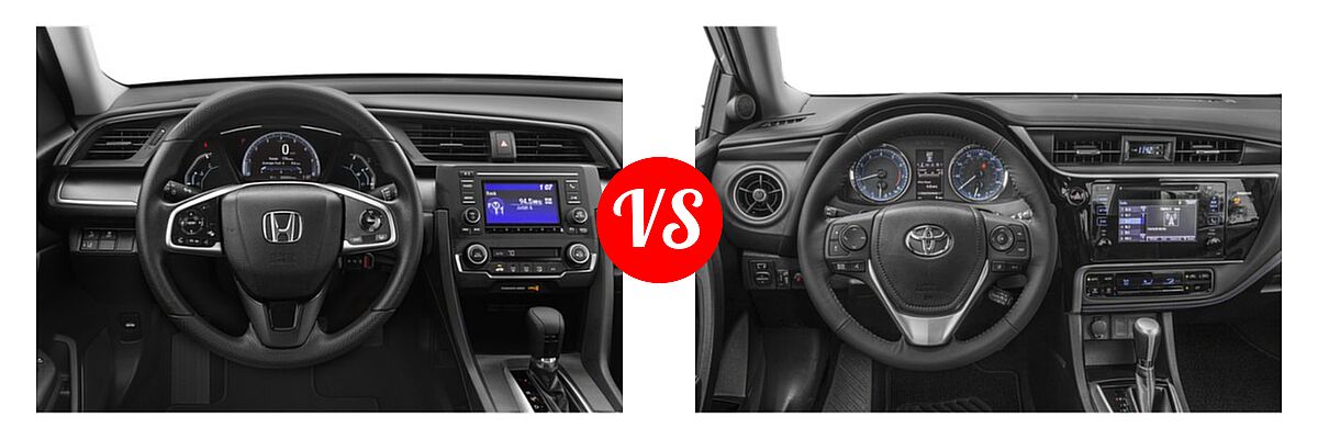2019 Honda Civic Sedan LX vs. 2019 Toyota Corolla Sedan L / LE / LE Eco / LE Eco w/Premium Package / XLE - Dashboard Comparison