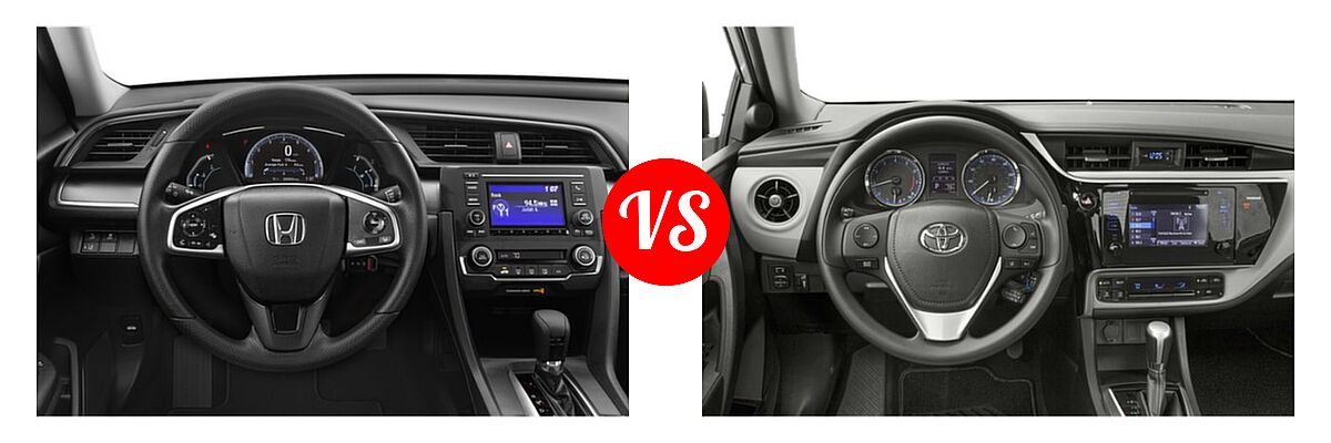 2019 Honda Civic Sedan LX vs. 2019 Toyota Corolla Sedan SE / XSE - Dashboard Comparison