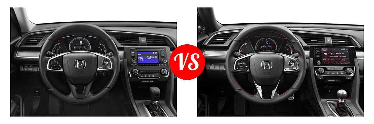 2019 Honda Civic Sedan LX vs. 2019 Honda Civic Si Sedan Manual - Dashboard Comparison