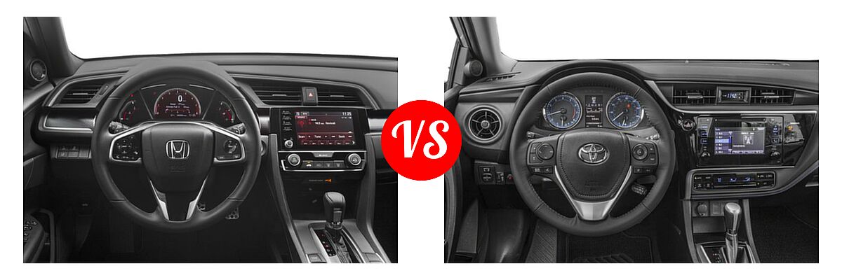 2019 Honda Civic Sedan Sport vs. 2019 Toyota Corolla Sedan L / LE / LE Eco / LE Eco w/Premium Package / XLE - Dashboard Comparison