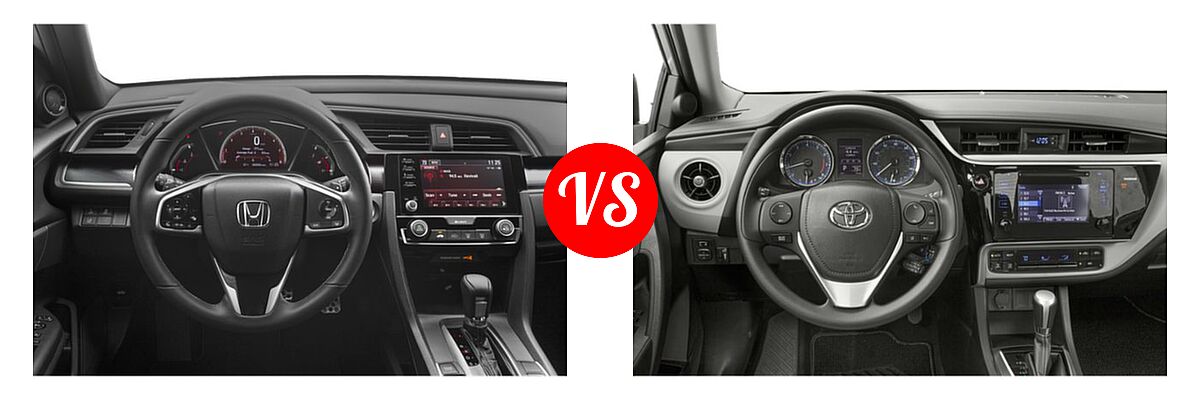 2019 Honda Civic Sedan Sport vs. 2019 Toyota Corolla Sedan SE / XSE - Dashboard Comparison
