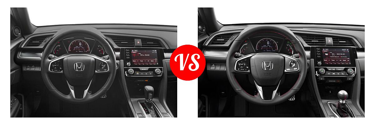 2019 Honda Civic Sedan Sport vs. 2019 Honda Civic Si Sedan Manual - Dashboard Comparison
