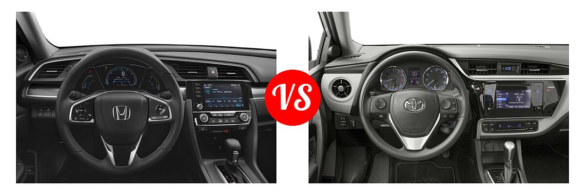 2019 Honda Civic Sedan EX-L vs. 2019 Toyota Corolla Sedan SE / XSE - Dashboard Comparison