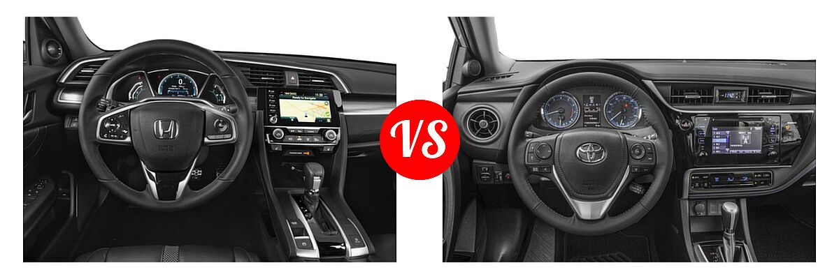 2019 Honda Civic Sedan Touring vs. 2019 Toyota Corolla Sedan L / LE / LE Eco / LE Eco w/Premium Package / XLE - Dashboard Comparison