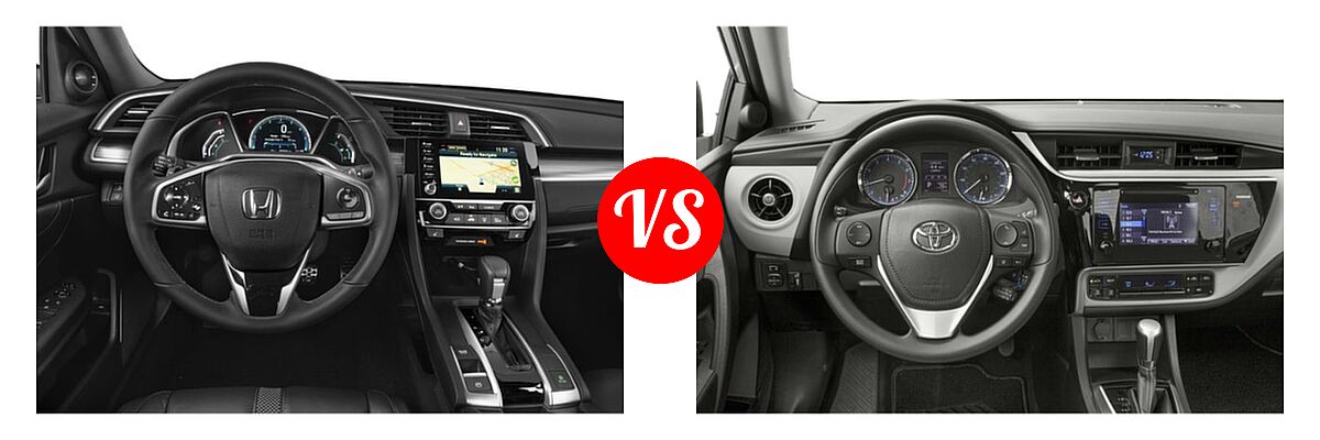 2019 Honda Civic Sedan Touring vs. 2019 Toyota Corolla Sedan SE / XSE - Dashboard Comparison