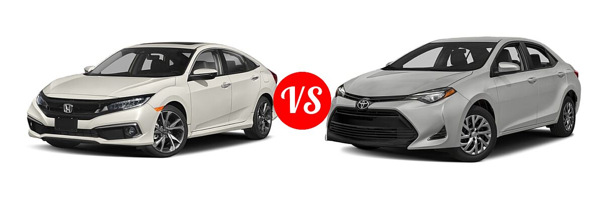 2019 Honda Civic Sedan Touring vs. 2019 Toyota Corolla Sedan SE / XSE - Front Left Comparison