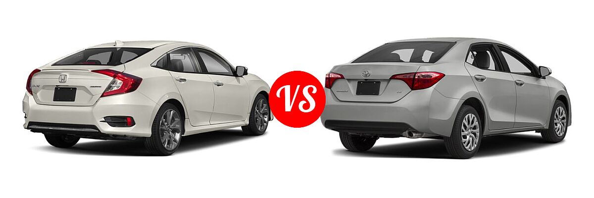 2019 Honda Civic Sedan Touring vs. 2019 Toyota Corolla Sedan SE / XSE - Rear Right Comparison