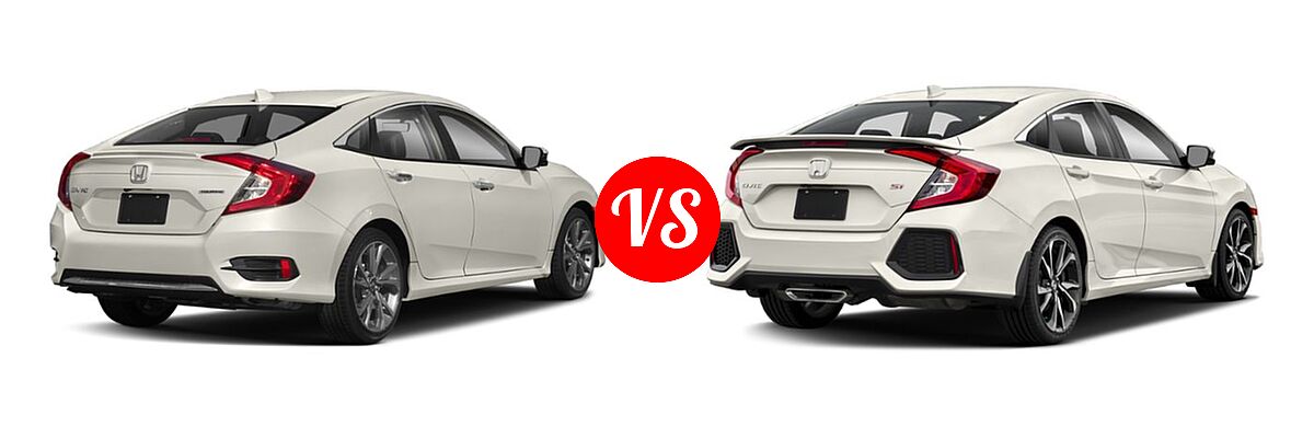 2019 Honda Civic Sedan Touring vs. 2019 Honda Civic Si Sedan Manual - Rear Right Comparison
