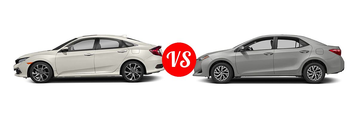 2019 Honda Civic Sedan Touring vs. 2019 Toyota Corolla Sedan SE / XSE - Side Comparison