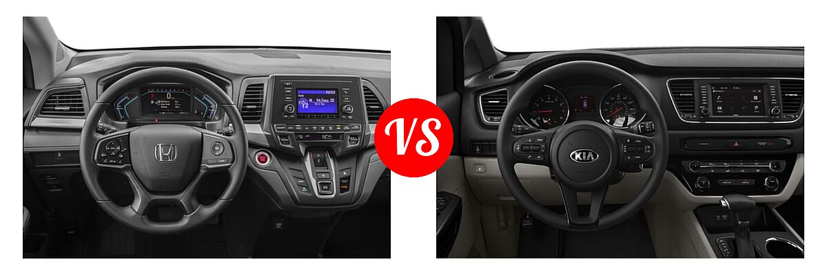 2019 Honda Odyssey Minivan LX vs. 2020 Kia Sedona Minivan L / LX - Dashboard Comparison