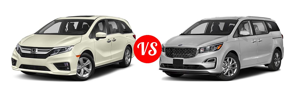 2019 Honda Odyssey Minivan EX-L vs. 2020 Kia Sedona Minivan EX - Front Left Comparison