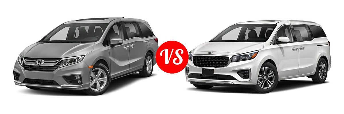 2019 Honda Odyssey Minivan EX-L w/Navi/RES vs. 2020 Kia Sedona Minivan SX - Front Left Comparison