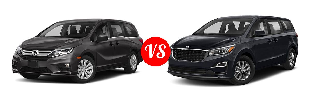 2019 Honda Odyssey Minivan LX vs. 2020 Kia Sedona Minivan L / LX - Front Left Comparison