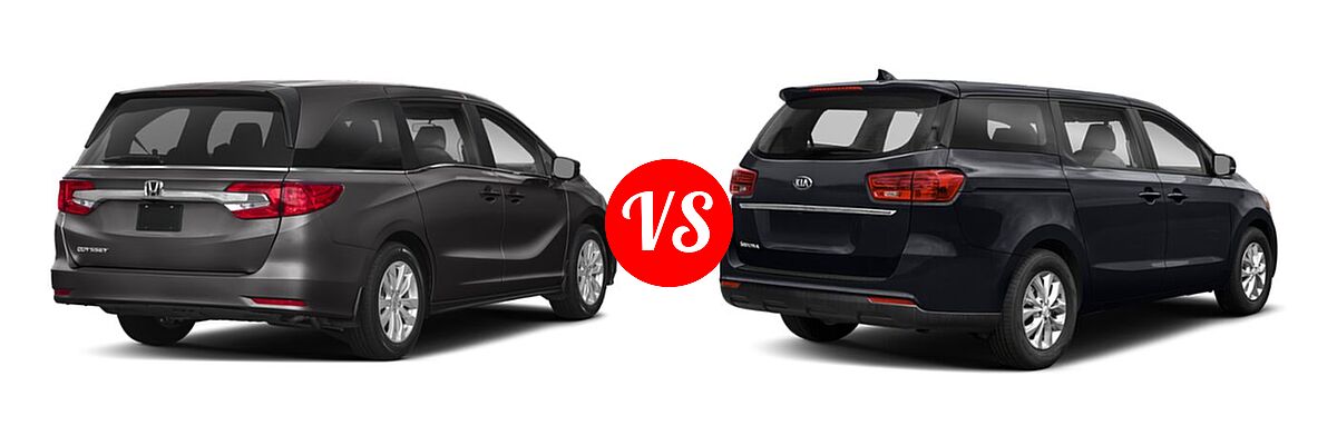 2019 Honda Odyssey Minivan LX vs. 2020 Kia Sedona Minivan L / LX - Rear Right Comparison