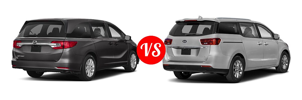 2019 Honda Odyssey Minivan LX vs. 2020 Kia Sedona Minivan EX - Rear Right Comparison