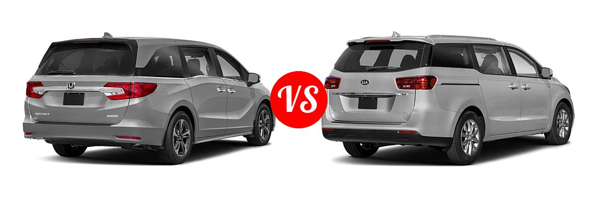 2019 Honda Odyssey Minivan Touring vs. 2020 Kia Sedona Minivan EX - Rear Right Comparison