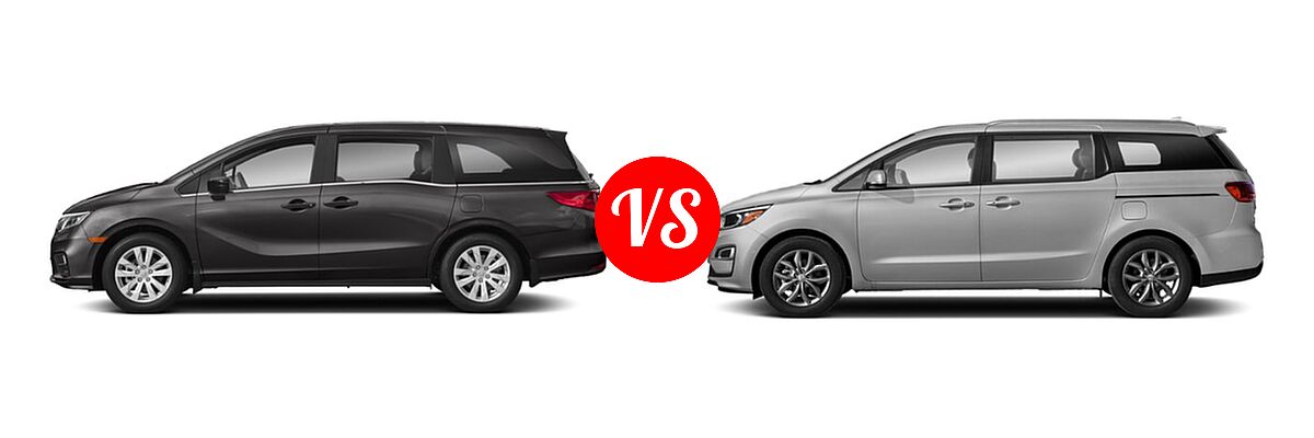 2019 Honda Odyssey Minivan LX vs. 2020 Kia Sedona Minivan EX - Side Comparison