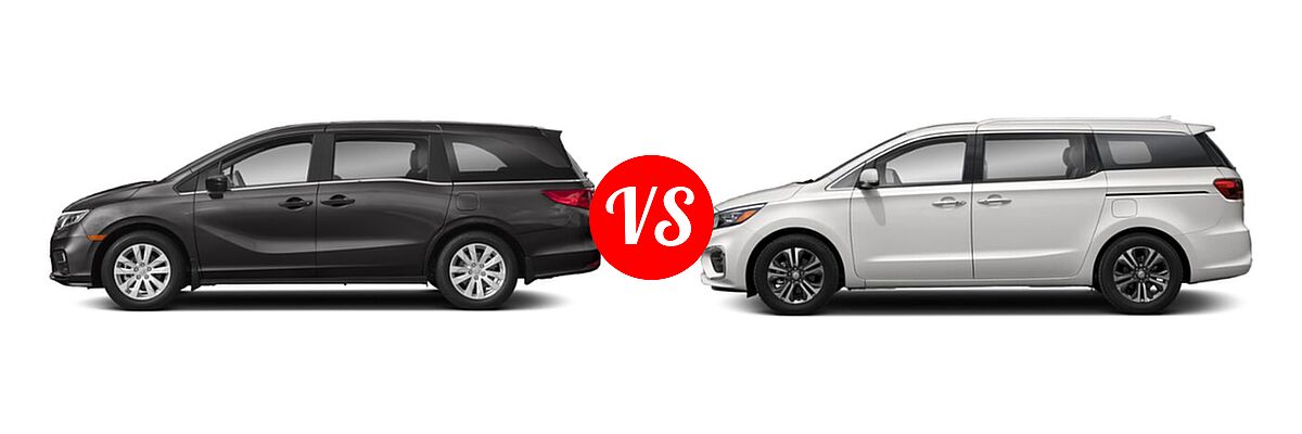 2019 Honda Odyssey Minivan LX vs. 2020 Kia Sedona Minivan SX - Side Comparison