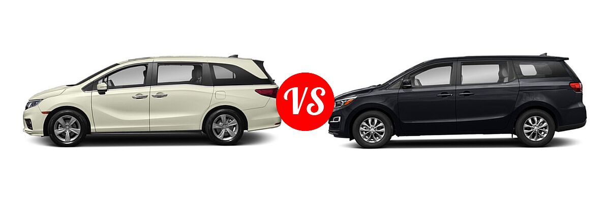 2019 Honda Odyssey Minivan EX-L vs. 2020 Kia Sedona Minivan L / LX - Side Comparison