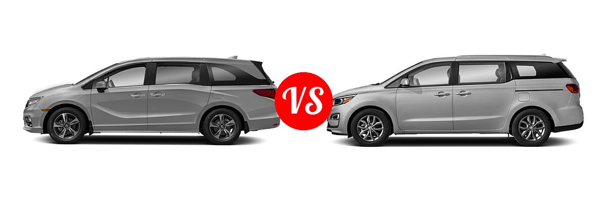 2019 Honda Odyssey Minivan Touring vs. 2020 Kia Sedona Minivan EX - Side Comparison