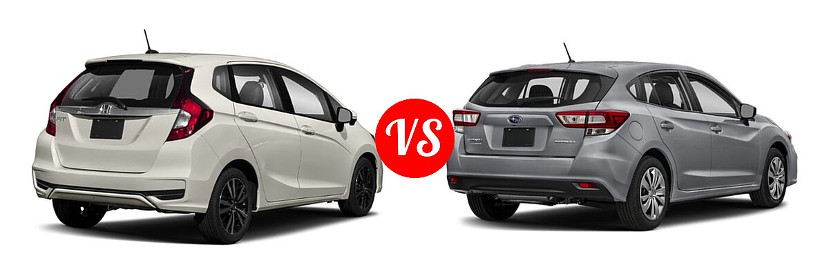 2019 Honda Fit Hatchback EX-L vs. 2019 Subaru Impreza Hatchback 2.0i 5-door CVT / 2.0i 5-door Manual / Premium - Rear Right Comparison