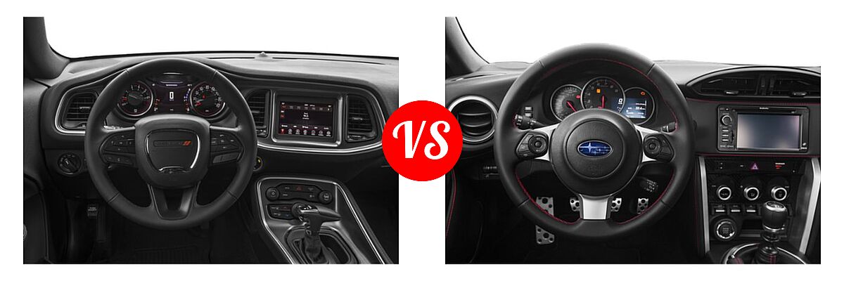 2019 Dodge Challenger Coupe GT / SXT vs. 2019 Subaru BRZ Coupe Limited / Premium / Series.Gray - Dashboard Comparison
