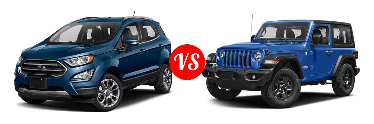 2018 Ford EcoSport SUV S / SE / SES / Titanium vs. 2018 Jeep Wrangler SUV Rubicon / Sport - Front Left Comparison