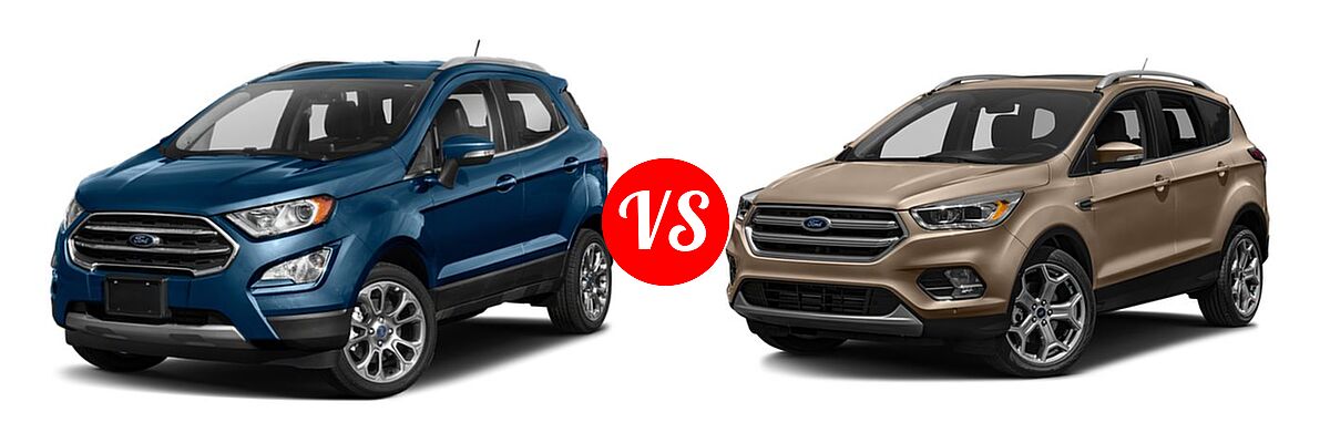 2018 Ford EcoSport SUV S / SE / SES / Titanium vs. 2018 Ford Escape SUV Titanium - Front Left Comparison