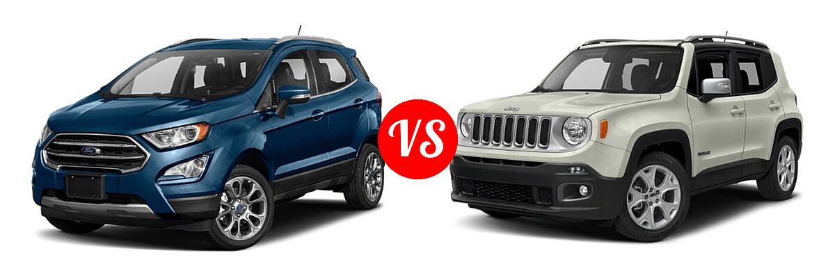 2018 Ford EcoSport SUV S / SE / SES / Titanium vs. 2018 Jeep Renegade SUV Limited - Front Left Comparison