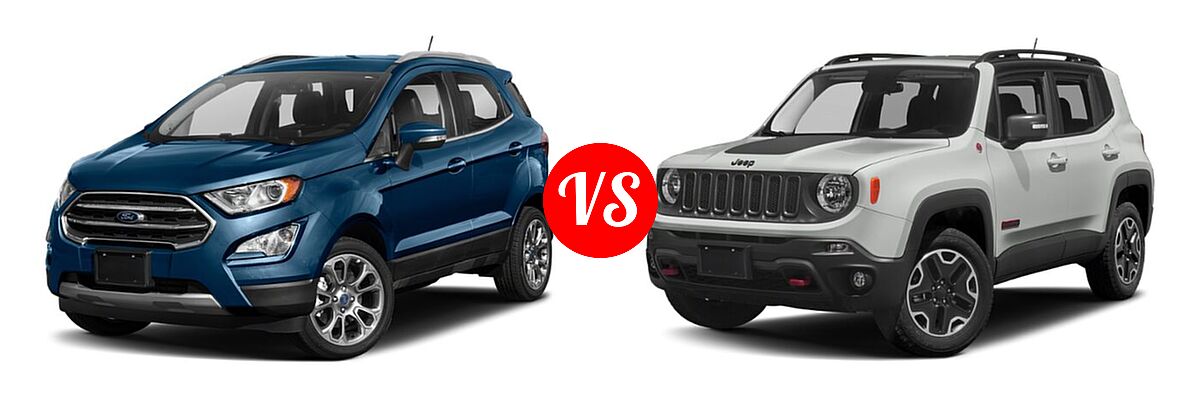 2018 Ford EcoSport SUV S / SE / SES / Titanium vs. 2018 Jeep Renegade SUV Trailhawk - Front Left Comparison
