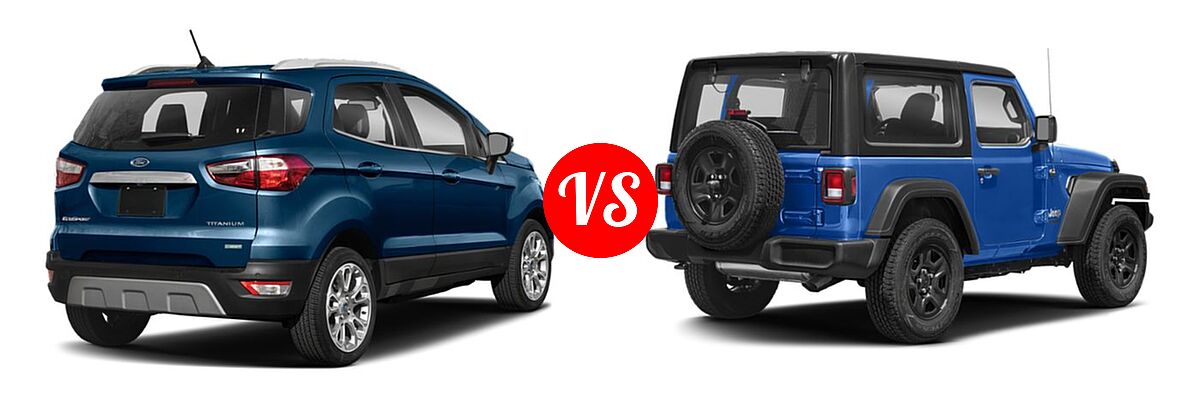 2018 Ford EcoSport SUV S / SE / SES / Titanium vs. 2018 Jeep Wrangler SUV Rubicon / Sport - Rear Right Comparison