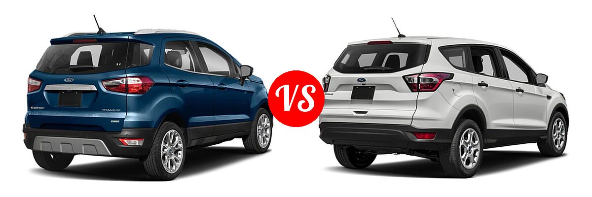 2018 Ford EcoSport SUV S / SE / SES / Titanium vs. 2018 Ford Escape SUV S / SE / SEL - Rear Right Comparison